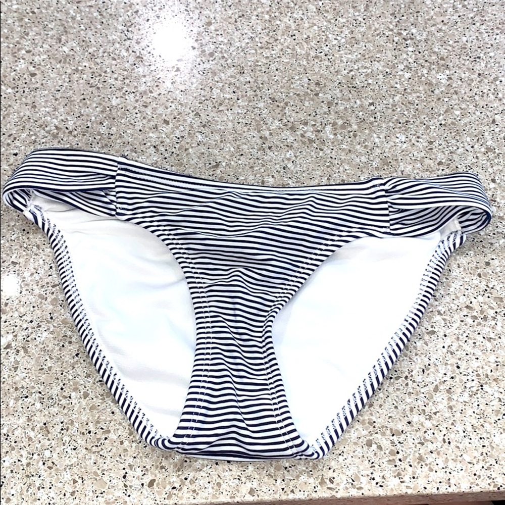Black and white striped bikini bottoms